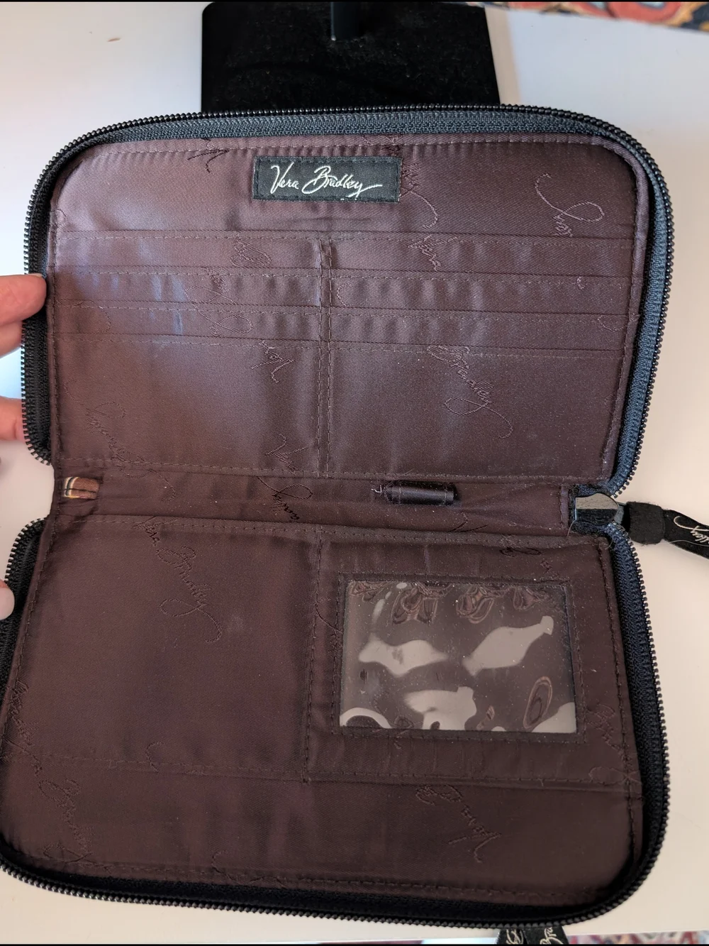 Vera Bradley Brown Floral Quilted Shoulder Bag with Matching Wallet
